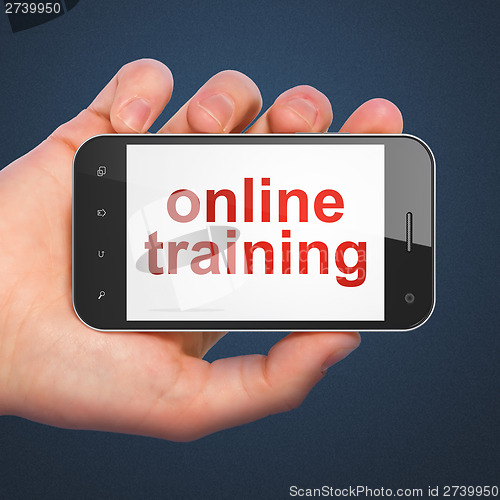 Image of Education concept: Online Training on smartphone