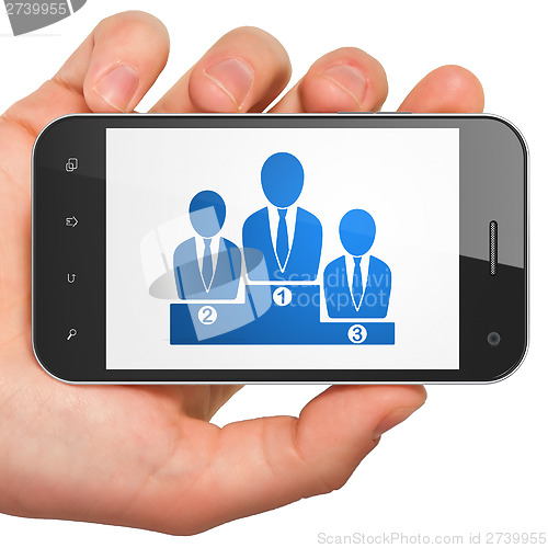 Image of Law concept: Business Team on smartphone