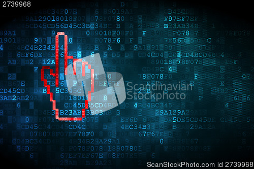 Image of Web design concept: Mouse Cursor on digital background