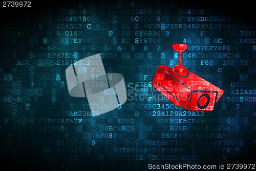 Image of Privacy concept: Cctv Camera on digital background
