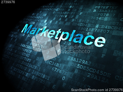 Image of Advertising concept: Marketplace on digital background