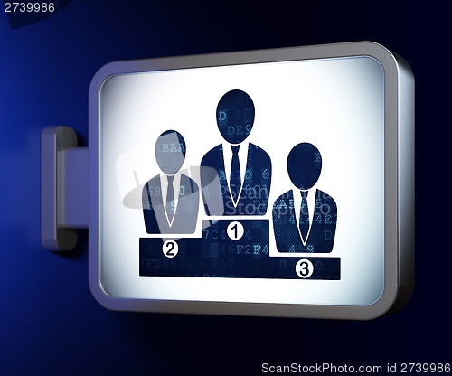 Image of Finance concept: Business Team on billboard background