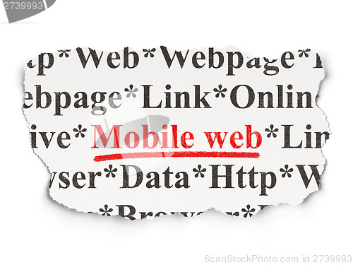 Image of Mobile Web on Paper background