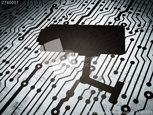 Image of Security concept: circuit board with Cctv Camera