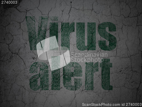 Image of Security concept: Virus Alert on grunge wall background