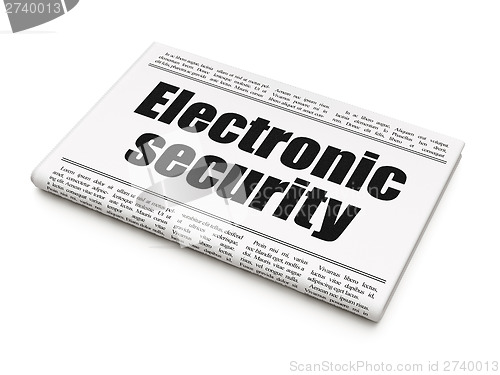 Image of newspaper headline Electronic Security