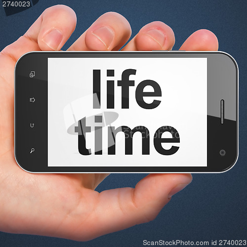 Image of Timeline concept: Life Time on smartphone