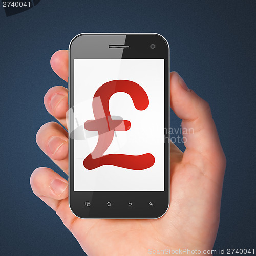 Image of Currency concept: Pound on smartphone