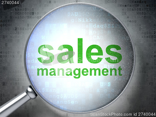 Image of Advertising concept: Sales Management with optical glass