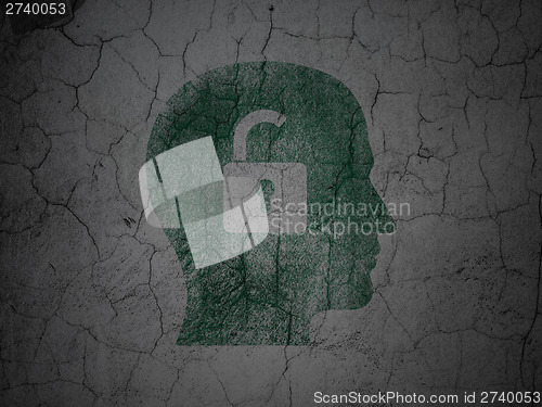 Image of Business concept: Head With Padlock on grunge wall background