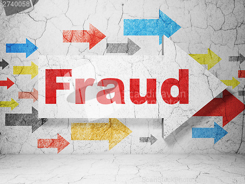 Image of Security concept: arrow whis Fraud on grunge wall background
