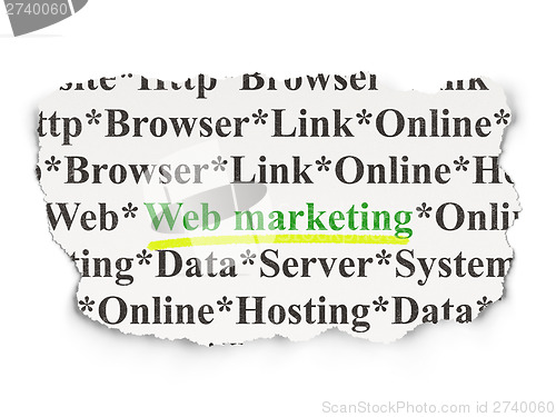 Image of Web Marketing on Paper background