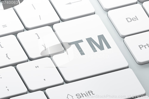 Image of Law concept: Trademark on computer keyboard background