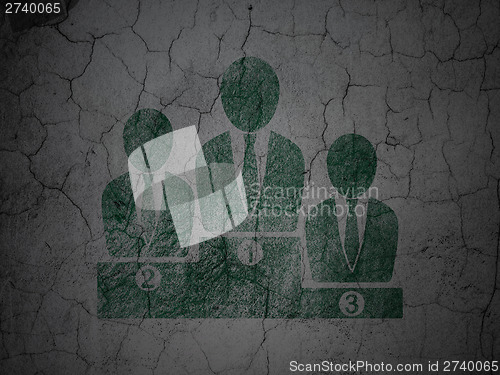 Image of Business Team on grunge wall background