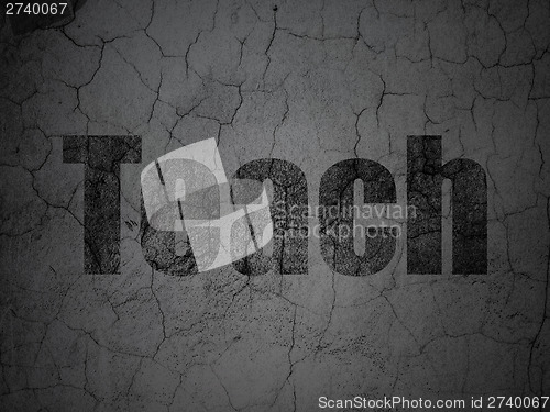 Image of Education concept: Teach on grunge wall background