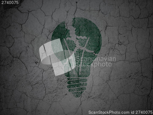 Image of Finance concept: Light Bulb on grunge wall background
