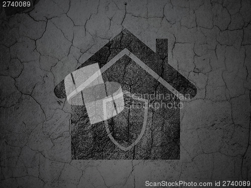 Image of Security concept: Home on grunge wall background