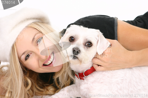 Image of Female with dog