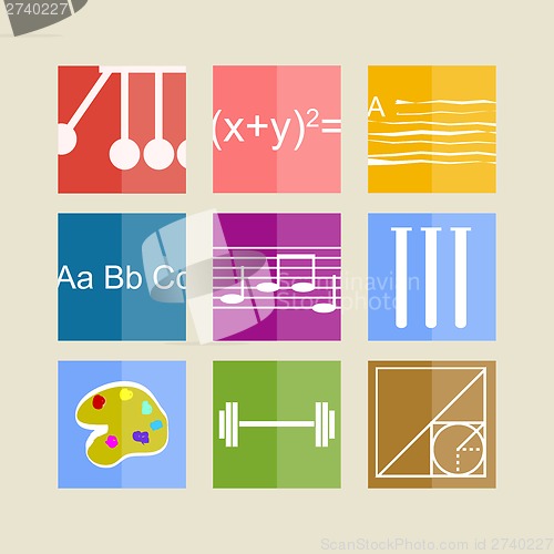 Image of Icons for school subjects