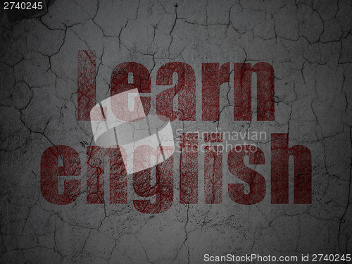 Image of Education concept: Learn English on grunge wall background