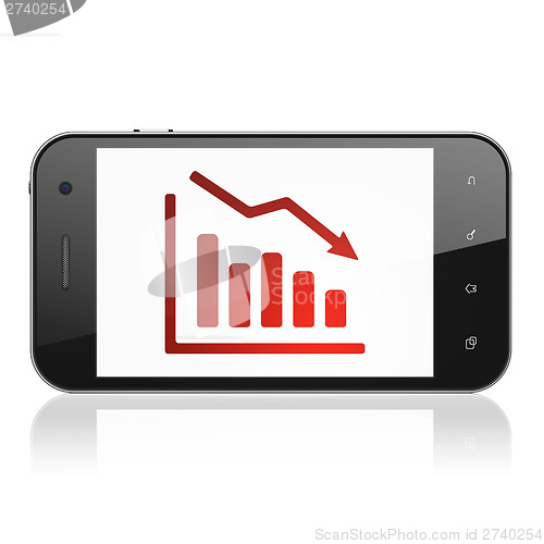 Image of News concept: Decline Graph on smartphone