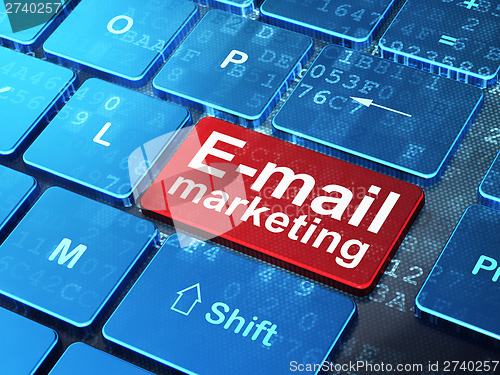 Image of Advertising concept: E-mail Marketing on keyboard background