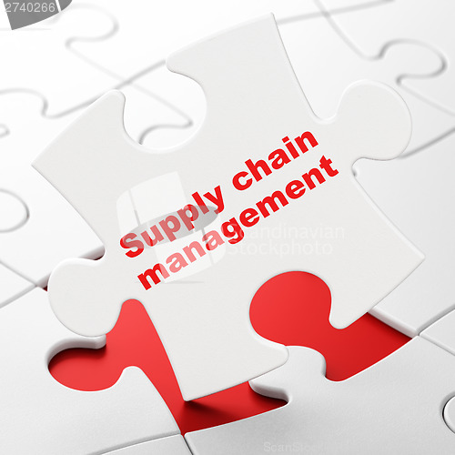 Image of Advertising concept: Supply Chain Management on puzzle