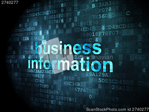 Image of Business Information on digital background
