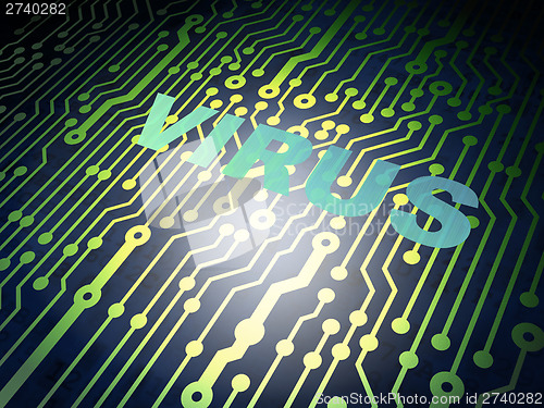 Image of Safety concept: circuit board with Virus