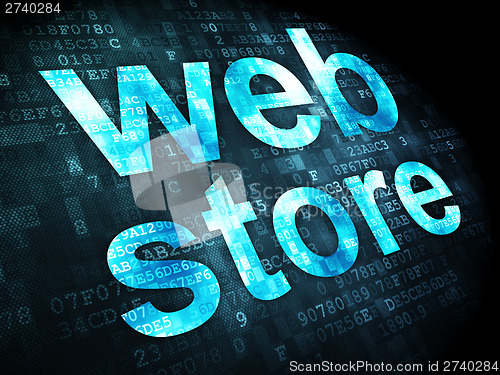 Image of SEO web design concept: Web Store on digital background