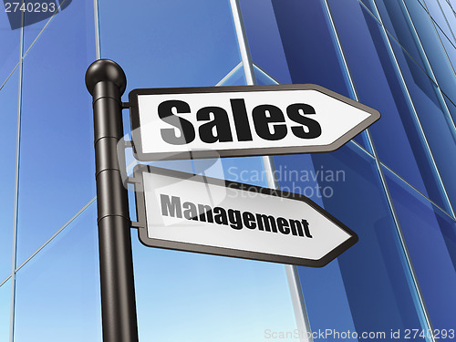 Image of Marketing concept: Sales Management on Building background