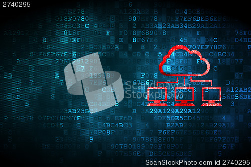 Image of Cloud Network on digital background