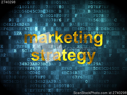 Image of Advertising concept: Marketing Strategy on digital background