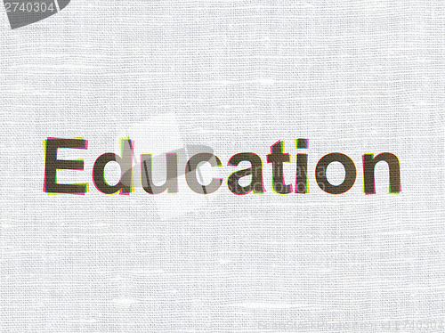 Image of Education concept: Education on fabric texture background