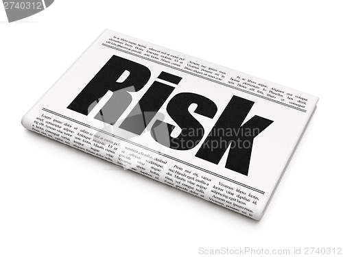 Image of Business news concept: newspaper headline Risk