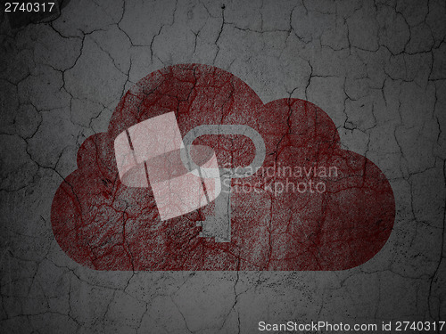 Image of Cloud computing concept: Cloud With Key on grunge wall