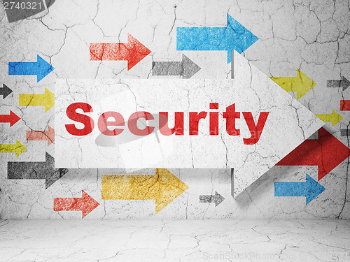 Image of Privacy concept: arrow whis Security on grunge wall background