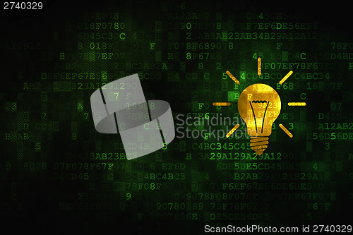 Image of Finance concept: Light Bulb on digital background