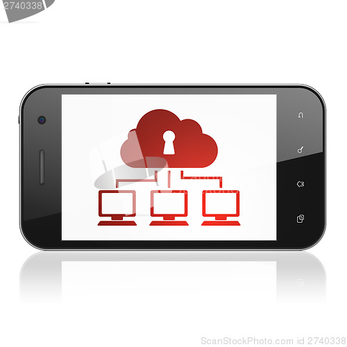 Image of Privacy concept: Cloud Network on smartphone