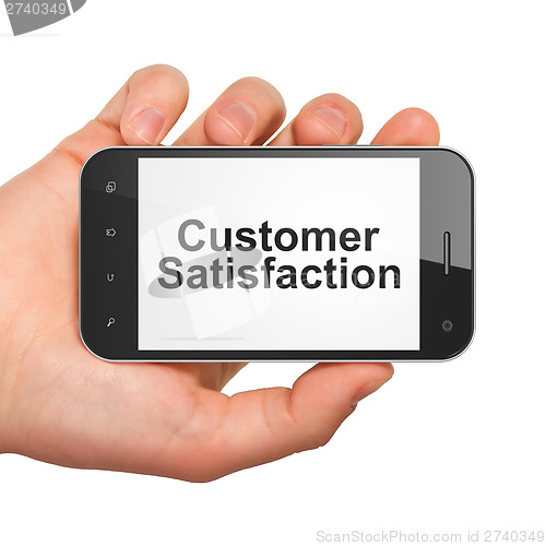 Image of Marketing concept: Customer Satisfaction on smartphone