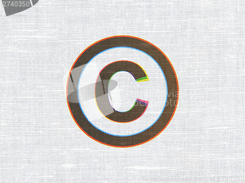 Image of Law concept: Copyright on fabric texture background