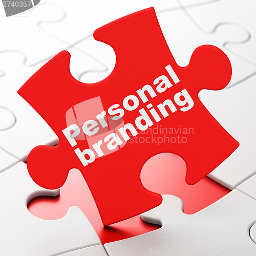 Image of Marketing concept: Personal Branding on puzzle background