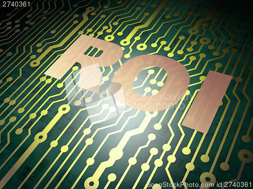 Image of Business concept: circuit board with ROI