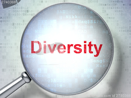 Image of Business concept: Diversity with optical glass