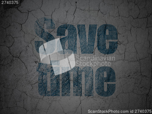 Image of Timeline concept: Save Time on grunge wall background