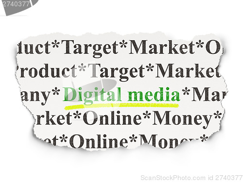 Image of Marketing concept: Digital Media on Paper background