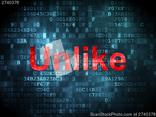 Image of Social media concept: Unlike on digital background