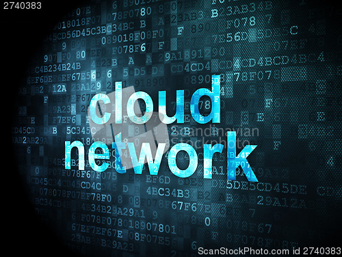 Image of Cloud networking concept: Cloud Network on digital background