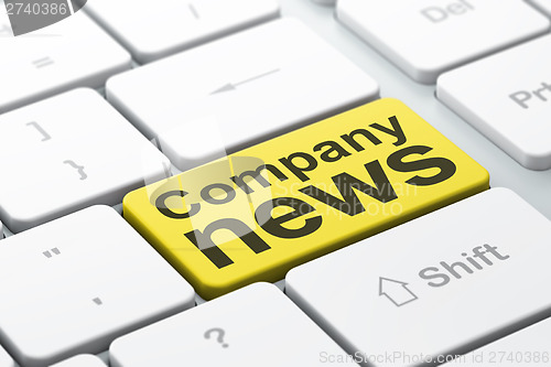 Image of News concept: Company News on computer keyboard background
