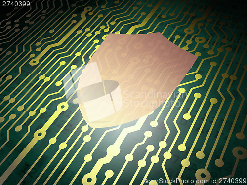 Image of Privacy concept: circuit board with Shield